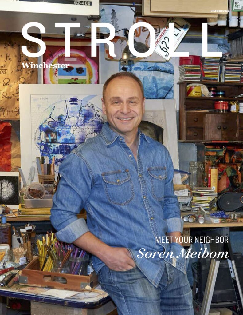 Artist Soren Meibom in his studio